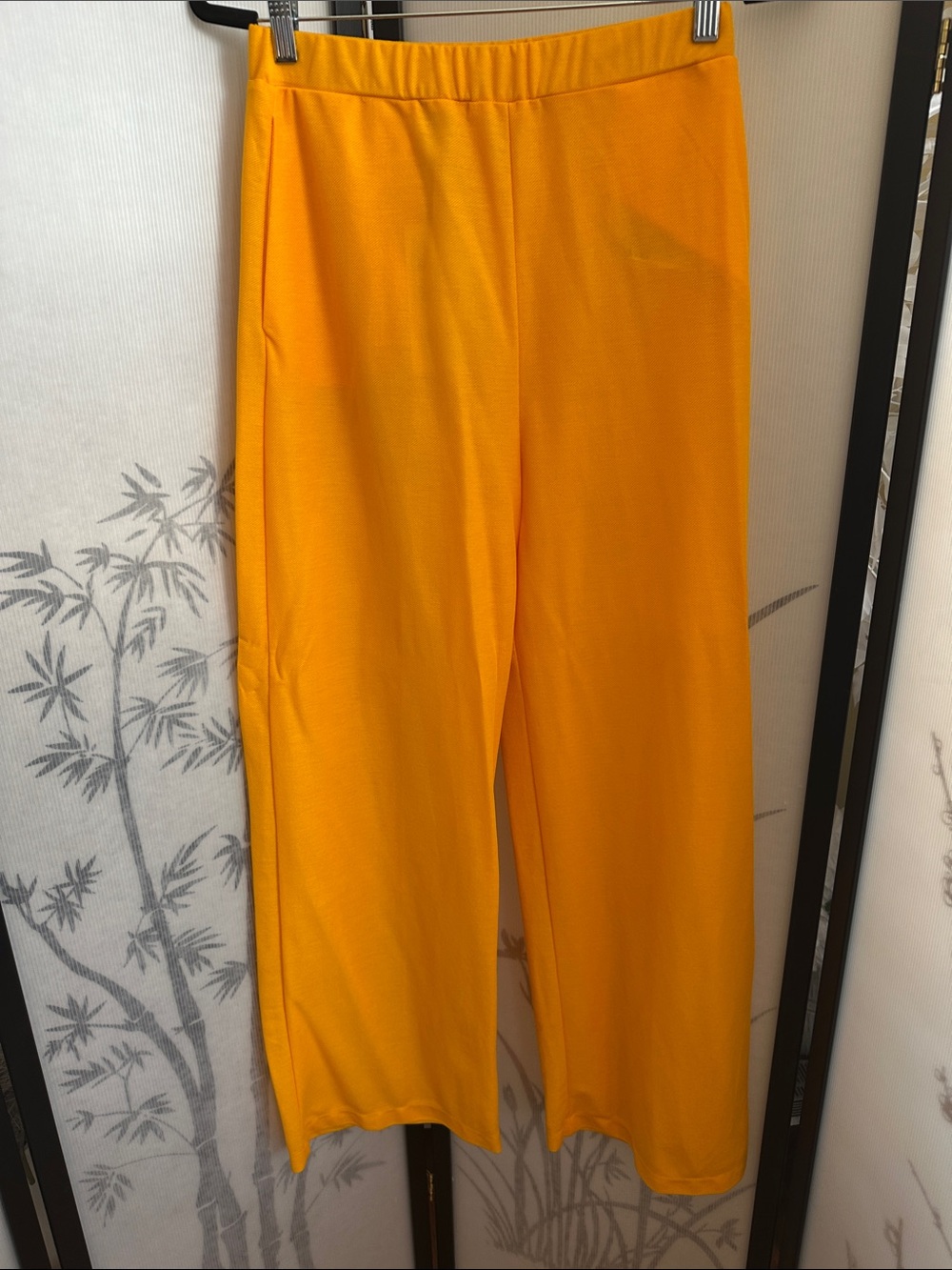 Zara Girls' Bright Orange Elastic-Waist Sweatpants